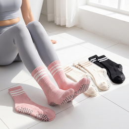 Women's Cushioned Pilates Grip Socks, 6 Pairs lifestyle product image 1