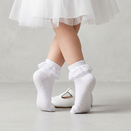 Baby Girl Ruffle Grip Socks, Turn Cuff lifestyle product image 4