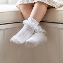 Baby Girl Ruffle Grip Socks, Turn Cuff lifestyle product image 6