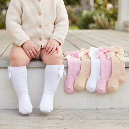 Newborn Baby Knee-High Socks with Bow lifestyle product image 3