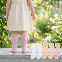 Baby Girl Knee-High Socks with Bow lifestyle product image 2
