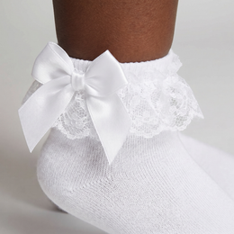 Womens Ruffle Socks with Bow Cute Frilly Lace Ankle Socks Adult Fancy Dress Sock Princess Lolita Bobby Sock Big Girls lifestyle product image 3