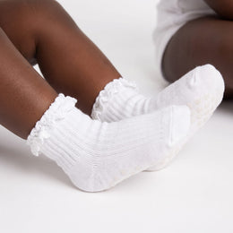 Baby Girl Ruffle Socks Non Slip Grip Socks Toddler Girls Cute Cotton Frilly Ankle Grippy Sock Newborn Infant Kids lifestyle product image 5