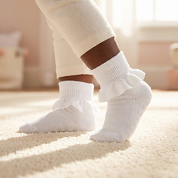Girls Ruffle Socks Toddler Girl Turn Cuff Crew Frilly Dress Socks Non Slip Grip Dance Sock with Ruffles for Kids Baby lifestyle product image 5