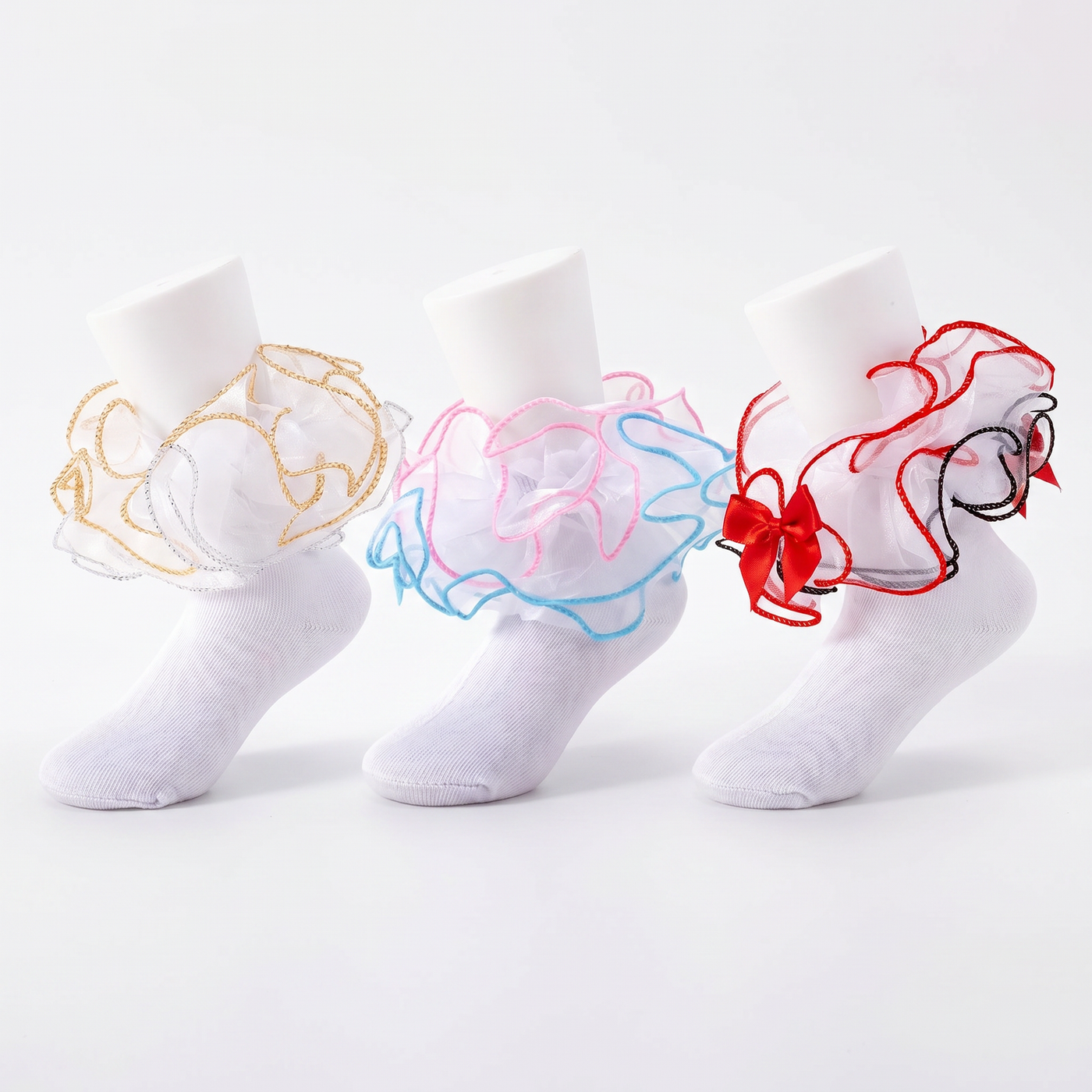 Toddler Girls Ruffle Socks Girl Cute Lace Frilly Fancy Dress Socks Soft Cotton Sock with Big Ruffles for Little Kids lifestyle product image 1