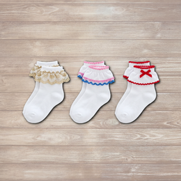 Toddler Girls Ruffle Socks Girl Cute Lace Frilly Fancy Dress Socks Soft Cotton Sock with Big Ruffles for Little Kids lifestyle product image 5