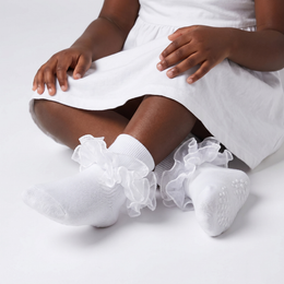 Girls Ruffle Socks Toddler Girl Frilly Dress Socks Double Lace Big Ruffles Fold Over Church Fancy Sock for Baby Kids lifestyle product image 5
