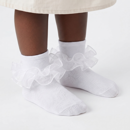 2 Pairs Girls Ruffle Socks Toddler Girl Frilly Dress Socks Fold Double Lace Big Ruffles Church Fancy Sock Little Kids lifestyle product image 4