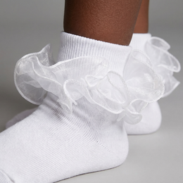 2 Pairs Girls Ruffle Socks Toddler Girl Frilly Dress Socks Fold Double Lace Big Ruffles Church Fancy Sock Little Kids lifestyle product image 6