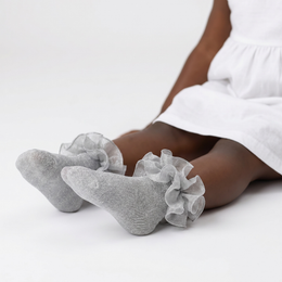 Girls Glitter Ruffle Ankle Socks Cute Kids Double Lace Sparkling Flufffy Frilly Dress Socks for Toddler Little Girl lifestyle product image 4