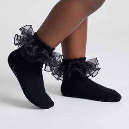 1Pack Ruffle Socks for Girls Cute Double Lace Fluffy Frilly Dress Socks Soft Cotton Fancy Sock for Toddler Little Kid lifestyle product image 4