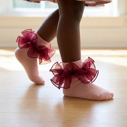 Girls Ruffle Socks Toddler Girl Gold Silver Glitter Double Lace Frilly Dress Socks Turn Cuff Sparking Pageant Sock lifestyle product image 1