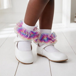 Girls Ruffle Socks Toddler Girl Rainbow Fold Over Frilly Dress Socks Lace Big Fluffy Ruffles Church Fancy Sock Kids lifestyle product image 1