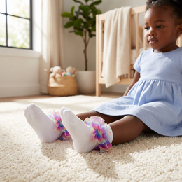 Girls Ruffle Socks Toddler Girl Rainbow Fold Over Frilly Dress Socks Lace Big Fluffy Ruffles Church Fancy Sock Kids lifestyle product image 5