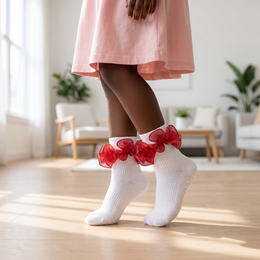 Women Big Ruffle Socks Adult Double Lace Turn Cuff Fluffy Frilly Ankle Dress Socks Cute Bobby Sock for Big Girls lifestyle product image 4