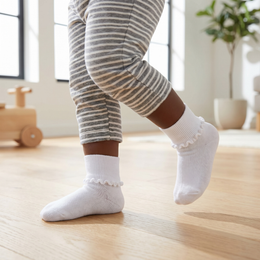 6 Pairs Newborn Infant Toddler Baby Girls Turn Cuff White Ruffle Frilly Cotton Dress Crew Socks,0-6,6-12,12-24 Months lifestyle product image 3