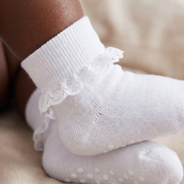 6 Pairs Newborn Infant Toddler Baby Girls Turn Cuff White Ruffle Frilly Cotton Dress Crew Socks,0-6,6-12,12-24 Months lifestyle product image 5