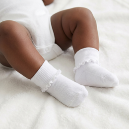 6 Pairs Newborn Infant Toddler Baby Girls Turn Cuff White Ruffle Frilly Cotton Dress Crew Socks,0-6,6-12,12-24 Months lifestyle product image 6
