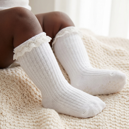 Baby Girl Knee High Socks Newborn Infant Toddler Cotton Ruffle Long Socks Non Slip Stockings Dress Sock lifestyle product image 2