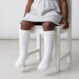 Baby Girl Knee High Socks Newborn Infant Toddler Cotton Ruffle Long Socks Non Slip Stockings Dress Sock lifestyle product image 4