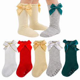Baby Girls Knee High Socks Newborn Infant Toddler Non Slip Long Ruffle Frilly Stockings Cotton Bow Tall Tube Sock lifestyle product image 3