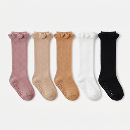 Baby Knee High Socks Cotton Grip Baby Stockings Non Slip Long Tube Ruffle Socks for Newborn Infant Toddler Girl Boy lifestyle product image 5