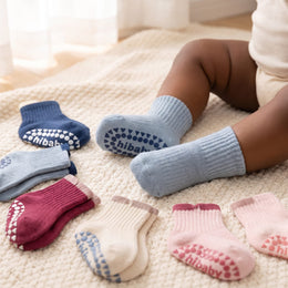 12 Pairs Baby Socks with Grips Non Slip Cute Cotton Ankle Crew Grippy Socks for Infants Toddler Girl Boy Kids lifestyle product image 4