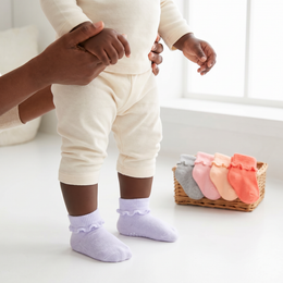 12 Pairs Newborn Baby Socks Ruffle Turn Cuff Cotton Non-slip Soft Warm Ankle Socks for Infant Girls Boys Hospital Nicu Preemie 0-3 Months lifestyle product image 4