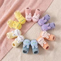 4/6 Pairs Baby Fuzzy Socks Cute Rabbit Dinosaur Baby Girl Socks Non Slip Grip Winter Warm Sock Newborn Infant Toddler lifestyle product image 1