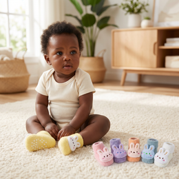 4/6 Pairs Baby Fuzzy Socks Cute Rabbit Dinosaur Baby Girl Socks Non Slip Grip Winter Warm Sock Newborn Infant Toddler lifestyle product image 2