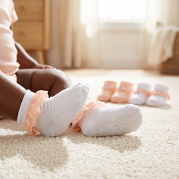Baby Girl Ruffle Socks Non Slip Grips Cute Cotton Lace Ankle Pageant Dress Socks Newborn Infant Preemie 0-3 Months lifestyle product image 4