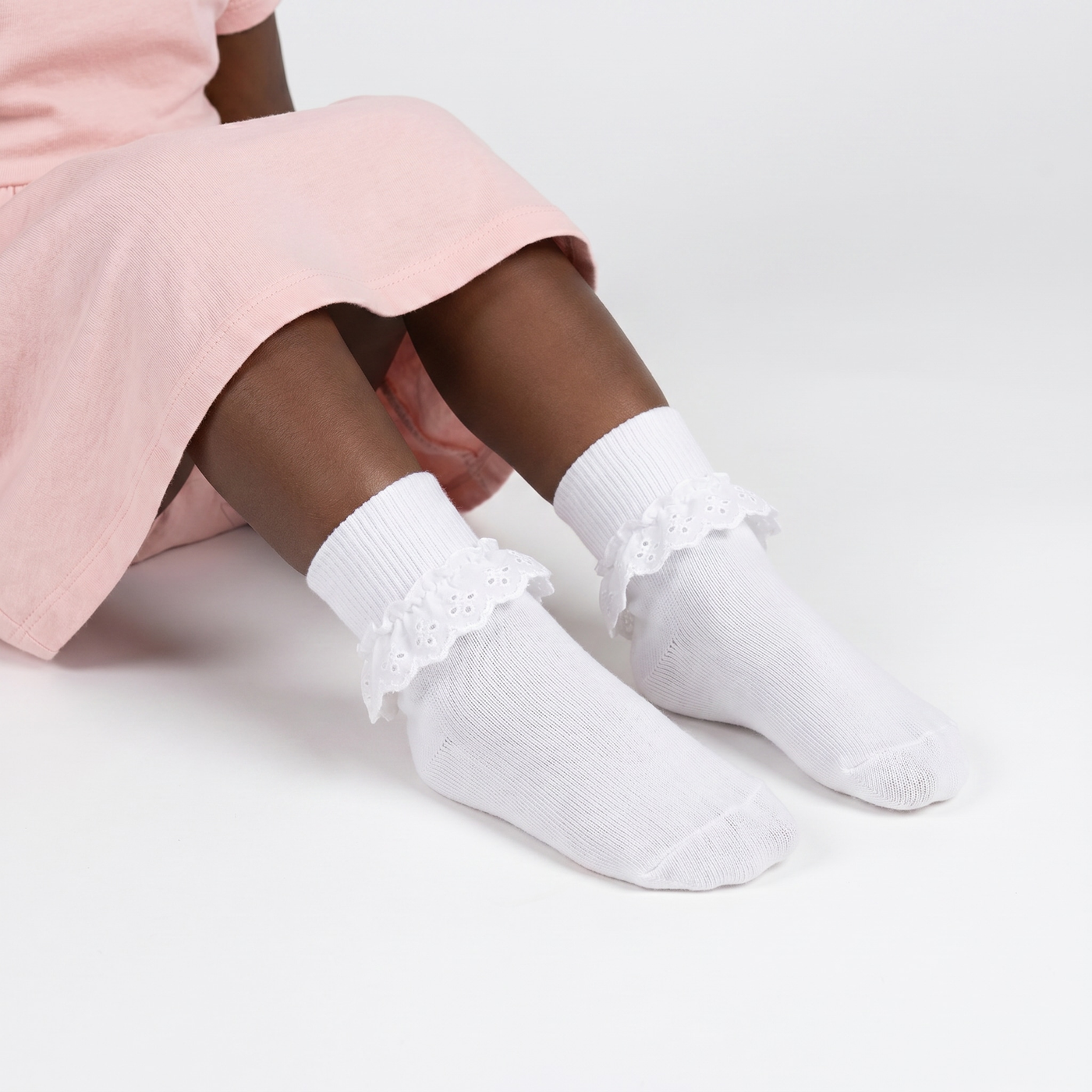 4 Pairs Girls Ruffle Socks Toddler Cute White Black Fancy Lace Ruffled Frilly Princess Dress Socks Girl Little Kids lifestyle product image 1