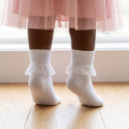 4 Pairs Girls Ruffle Socks Toddler Cute White Black Fancy Lace Ruffled Frilly Princess Dress Socks Girl Little Kids lifestyle product image 2