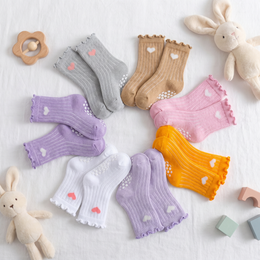 12 Pairs Toddler Ruffle Socks Baby Girls Non Slip Grip Socks Cute Funny Frilly Cotton Crew Grippy Dress Sock for Kids lifestyle product image 2