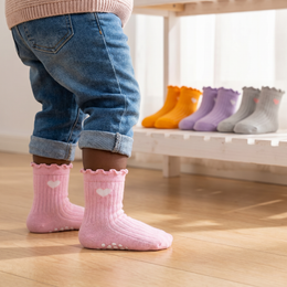 12 Pairs Toddler Ruffle Socks Baby Girls Non Slip Grip Socks Cute Funny Frilly Cotton Crew Grippy Dress Sock for Kids lifestyle product image 4