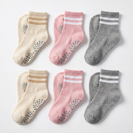 Pilates Grip Socks for Women 6 Pairs Cute Ruffle Yoga Grippy Socks Non Slip Grips Cotton Crew Sock for Barre Workout lifestyle product image 1