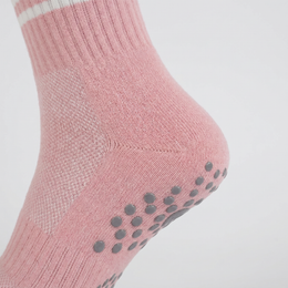 Pilates Grip Socks for Women 6 Pairs Cute Ruffle Yoga Grippy Socks Non Slip Grips Cotton Crew Sock for Barre Workout lifestyle product image 6