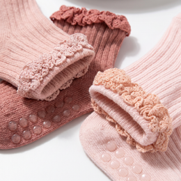 Baby Girl Ruffle Socks Non Slip Grip Socks Toddler Girls Cute Cotton Frilly Ankle Grippy Sock Newborn Infant Little Kids lifestyle product image 6