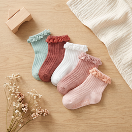 Baby Girl Ruffle Socks Non Slip Grip Socks Toddler Girls Cute Cotton Frilly Ankle Grippy Sock Newborn Infant Little Kids lifestyle product image 4