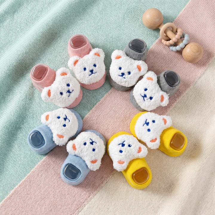 Baby Socks Non-Slip Grips for Babies Infant Girls Boys Cute Flower Bunny Bear Head Ankle Socks Newborn Toddler lifestyle product image 1