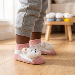 Baby Socks Non-Slip Grips for Babies Infant Girls Boys Cute Flower Bunny Bear Head Ankle Socks Newborn Toddler lifestyle product image 4