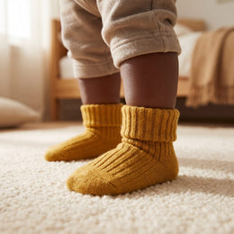 6 Pairs Baby Wool Socks Soft Winter Warm Thick Toddler Boys Girls Turn Cuff Thermal Crew Socks for Infant Little Kids lifestyle product image 3