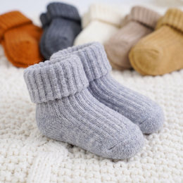 6 Pairs Baby Wool Socks Soft Winter Warm Thick Toddler Boys Girls Turn Cuff Thermal Crew Socks for Infant Little Kids lifestyle product image 6