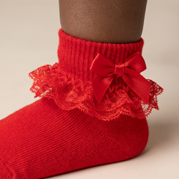 Baby Girl Ruffle Socks Double Lace Turn Cuff Cotton Fancy Ankle Frilly Dress Socks for Newborn Infant Toddler Girls lifestyle product image 3