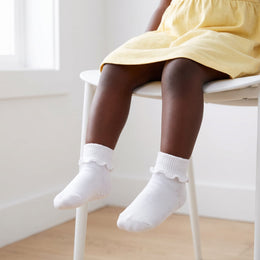 6 Pairs Baby Girl Ruffle Socks Cute Turn Cuff Ankle Comfy Cotton Dress Socks for Newborn Infant Toddler Little Kids lifestyle product image 2
