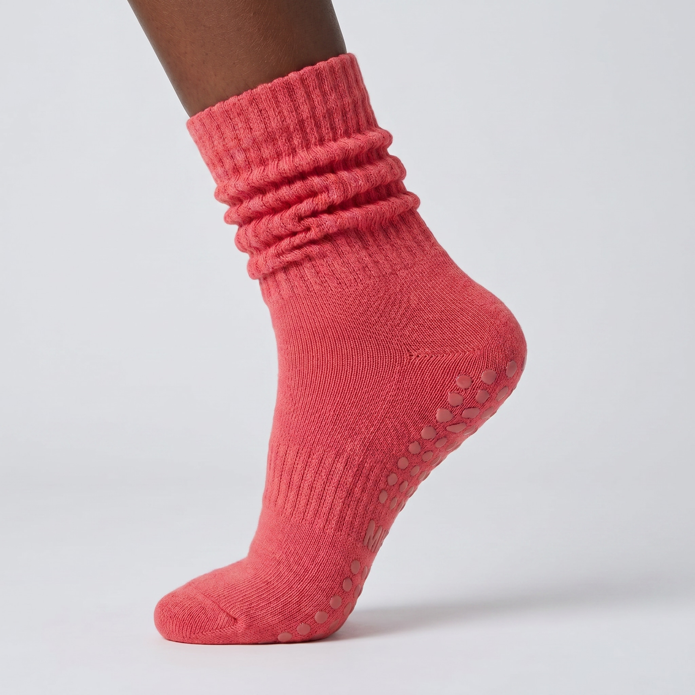 1 Pair Scrunch Pilates Socks with Grips for Women Non Slip Grippy Slouch Yoga Barre Socks Slouchy Workout Hospital lifestyle product image 1