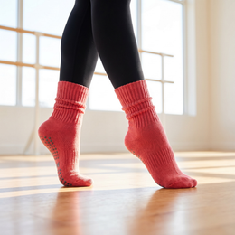 1 Pair Scrunch Pilates Socks with Grips for Women Non Slip Grippy Slouch Yoga Barre Socks Slouchy Workout Hospital lifestyle product image 2