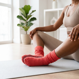 1 Pair Scrunch Pilates Socks with Grips for Women Non Slip Grippy Slouch Yoga Barre Socks Slouchy Workout Hospital lifestyle product image 4