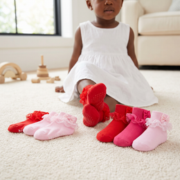 Baby Girl Ruffle Bow Socks Grips Turn Cuff Ankle Lace Frilly Socks for Newborn Infant Toddler Little Kids Dress lifestyle product image 3