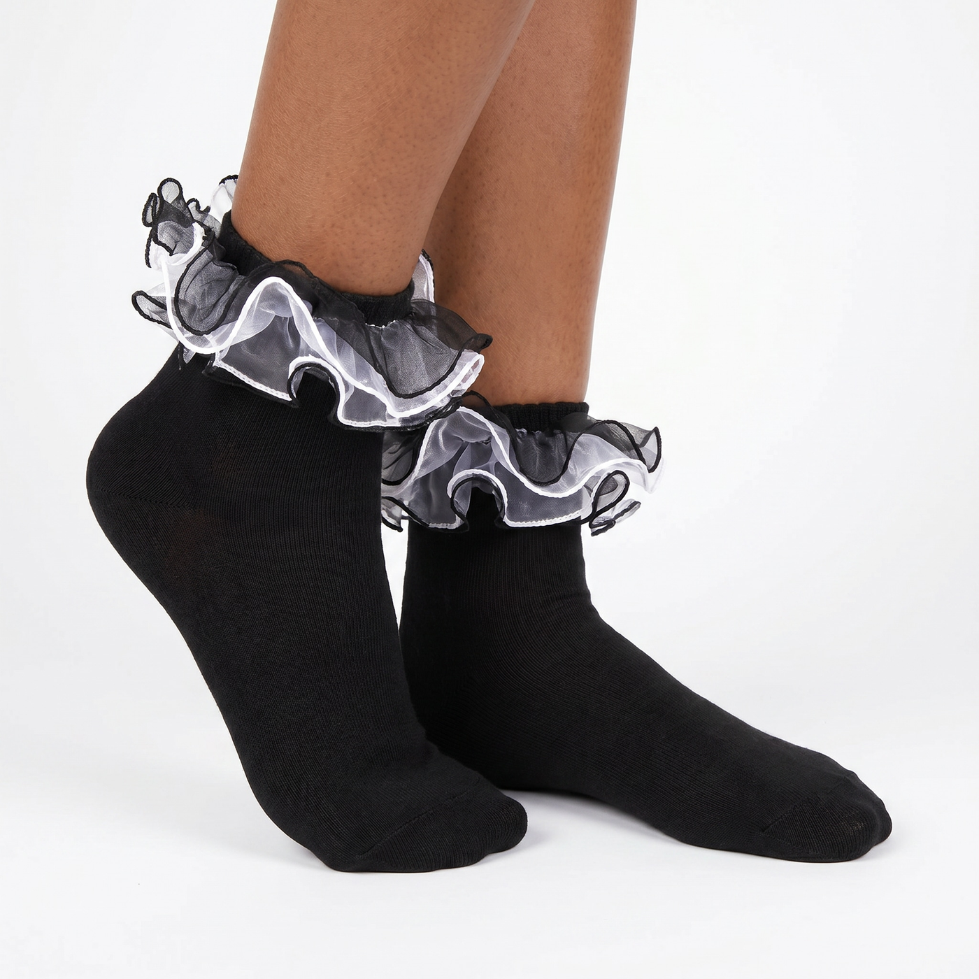 Womens Ruffle Socks Adult Fluffy Lace Frilly Socks Cotton Fancy Ruffled Dress Bobby Socks Woman lifestyle product image 1